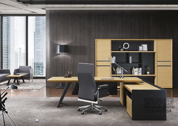 这是实木现代办公桌