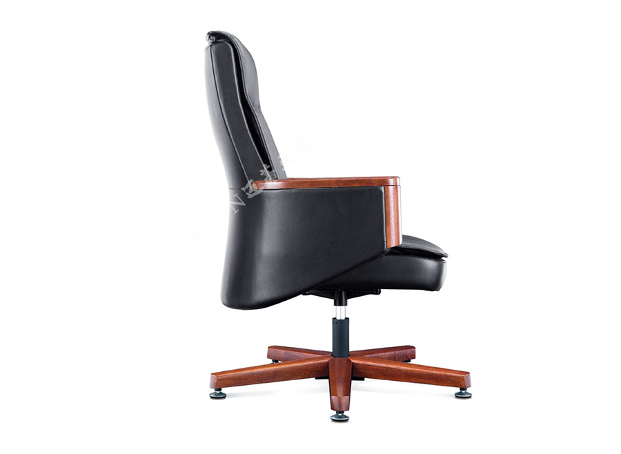 老板椅-MY5高背不可活动椅侧面展示图