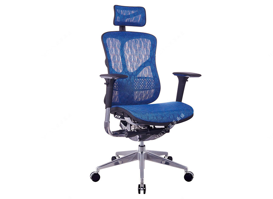 人体工程学椅子-MY08蓝色正面