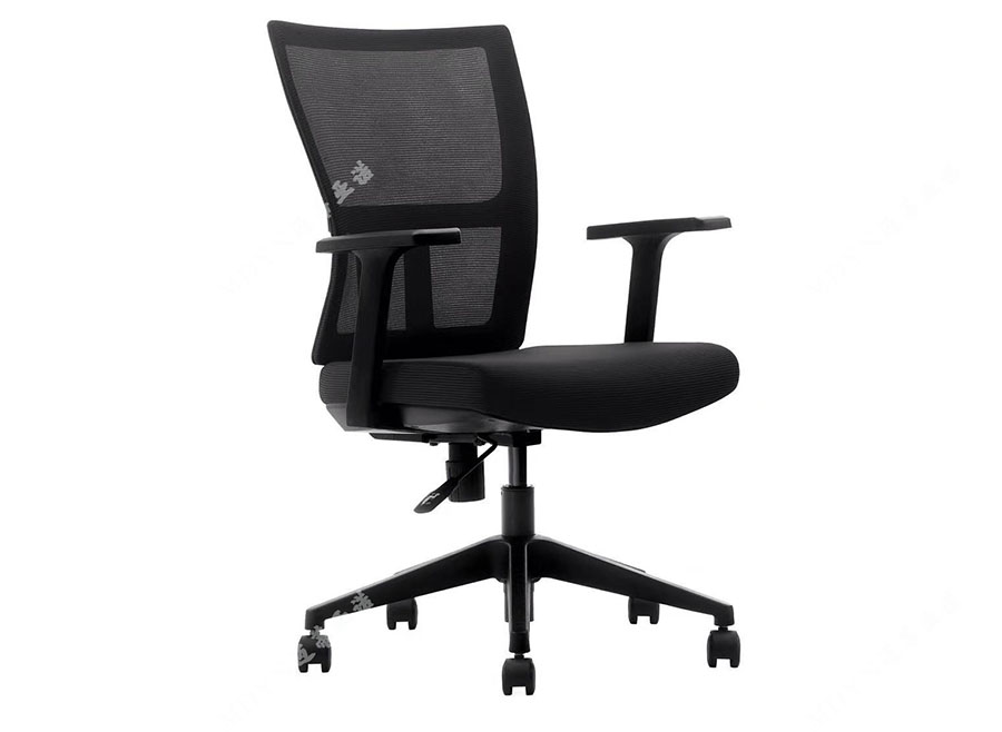 办公椅-MYW6黑色中背椅展示图