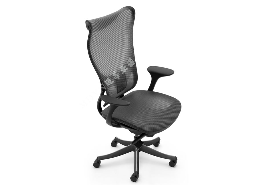 人体工学椅-MYR26黑色高背椅正面展示图片