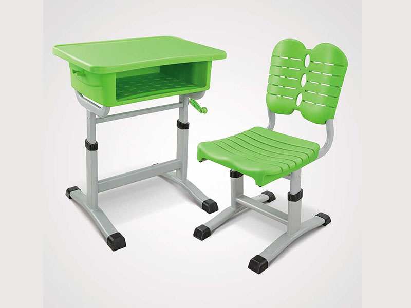 学生手摇升降课桌椅-MY008绿色